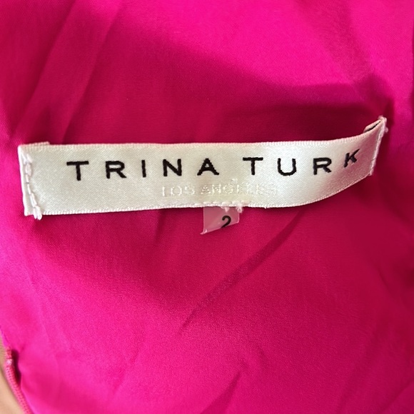 Trina Turk Rafter Hot Fuchsia Pink Scalloped Cutout Halter Mini Dress - 2 - Picture 12 of 15